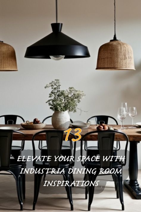 Discover how to transform your dining space with these stunning industrial inspirations! I love the combination of rustic wood and sleek metal that creates a sophisticated yet cozy atmosphere. Let your dining room reflect your personal style with unique decor and lighting that add character and warmth to every meal. Industrial Chic Dining Table, Modern Industrial Dining Room, Industrial Dining Room, Organic Modern Kitchen, Industrial Style Dining Table, Industrial Mid Century Modern, Metal Dining Room, Dining Room Industrial, Mid Century Modern Dining Room