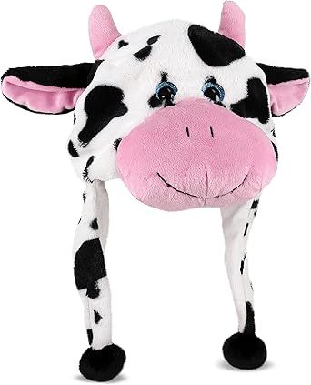 Plush Outfit, Spotted Cow, Llama Plush, Cow Hat, Hat With Ear Flaps, Cow Plush, Animal Halloween Costumes, Plush Hat, Hat For Kids