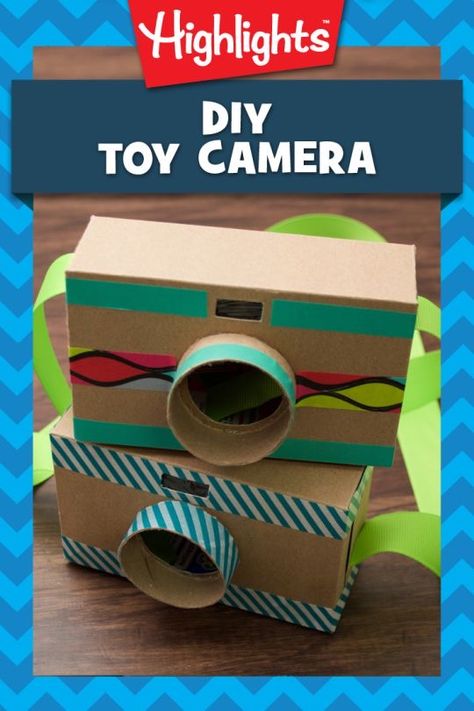 Cardboard Camera, Camera Crafts, Diy Highlights, Cardboard Toys, Toy Camera, Pola Sulam, Magazines For Kids, Photography Gear, Imaginary Friend