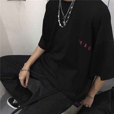 Dark Men Outfit Aesthetic, Mens Dark Clothing Styles, Dark Outfits Men Edgy, Dark Outfits Men Grunge, Dark Clothes Aesthetic Men, Emo Boy Aesthetic Outfits, Bad Boy Outfits Men, Korean Bad Boy Outfit, Korean Boy Outfits Aesthetic