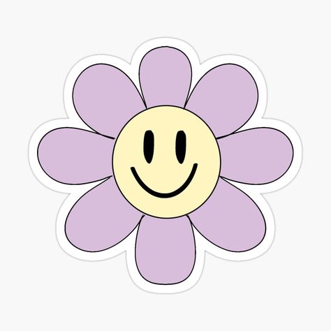 Smiley Flower Aesthetic, Student Teaching Binder, Purple Smiley Face, Smile Flower, Teaching Binder, Back To School Quotes, Face Flower, Purple Daisy, Cartoon Flowers