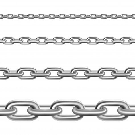 Steel chains horizontal realistic set Fr... | Free Vector #Freepik #freevector #freebackground #freebanner #freepattern #freebusiness Cadena Tattoo, Chain Tattoo Design, How To Draw Chains, Chain Vector, Chain Drawing, Filler Tattoo Designs, Wheat Tattoo, Chain Tattoo, Procreate Ipad Tutorials