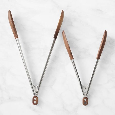 Williams Sonoma Tongs, Walnut, Set of 2 | Williams Sonoma CA Williams Sonoma Kitchen, Pasta Fork, Marlo Thomas, Walnut Kitchen, William Sonoma, Salad Tongs, Wooden Kitchen Utensils, Knife Storage, Serving Tongs