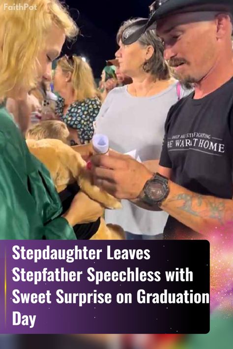 In a touching moment, 18-year-old Jordyn surprised her stepfather on her graduation day by revealing her decision to legally change her last name to his. #stepfather #surprise #adoption #graduation Graduation Surprise, Christian Stories, Positive Stories, Father Presents, Christian Music Videos, Step Father, Biological Father, Old Names, Morning Inspiration