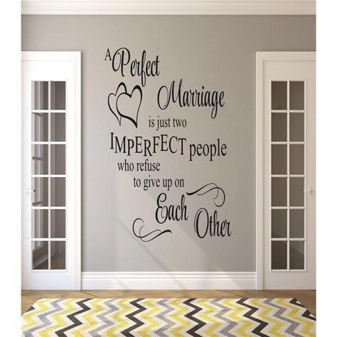 Bedroom Quotes For Couples, Marriage Wall Art, Imperfect People, Quotes For Couples, A Perfect Marriage, Family Wall Decals, Bedroom Quotes, Bedroom Decor For Couples, Family Wall Decor