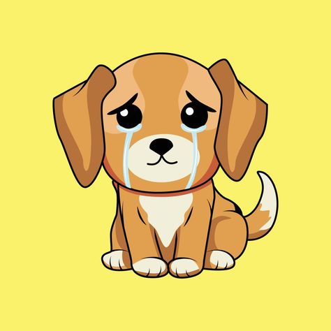 Cute Dog crying Cartoon Sticker vector Illustration Crying Cartoon, Dog Crying, Dog Animation, Dog Illustration, Cartoon Stickers, Logo Banners, Cityscape Photos, Cartoon Dog, Background Banner