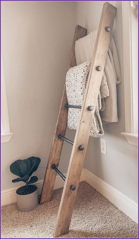 (ad) What are the elements of a kitchen farmhouse decor? Farmhouse Blanket Ladder, Blanket Ladder Decor, Blanket Ladders, Farmhouse Blankets, Rustic Farmhouse Living Room, Kitchen Farmhouse Decor, Blanket Ladder, Wooden Ladder, A Ladder