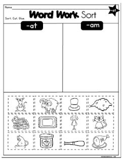 Need word work activities for the start of the school year? These word family printables are perfect! Be sure to check them out here! You Might Also Like:CVC Interactive Notebook FreebieLetter FormationShort Vowel Words Under Construction!Word Family Letter Wands Kindergarten Center, Word Family Sort, Word Families Printables, Kindergarten Word Families, Family Worksheets, Decoding Strategies, Word Family Activities, Cvc Activities, Word Sort