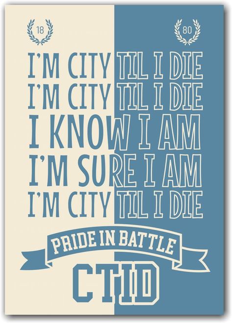 Green Graphics Manchester City Poster CTID Song Lyric Print Football Fan Terrace Chant Wall Art Home Decor Gift Idea Fan Merchandise Man City (A3 Print Only) : Amazon.co.uk: Home & Kitchen Manchester City Poster, Manchester City Logo, Pep Boys, Manchester City Wallpaper, City Quotes, School Book Covers, Song Lyric Print, City Logo, Office Poster