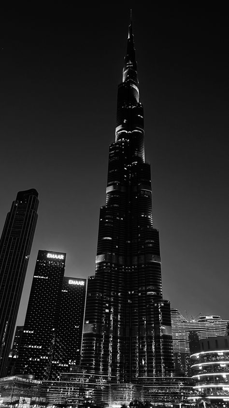 Dubai, sky scrapper, black and white Black And White Asthetics Photos, Dubai Wallpaper Aesthetic, Dubai Background, White City Aesthetic Wallpaper, Dubai Black Aesthetic, Black And White Money, Black Asthetics Wallpers, Black Old Money Aesthetic, Black Aesthetic City Wallpaper