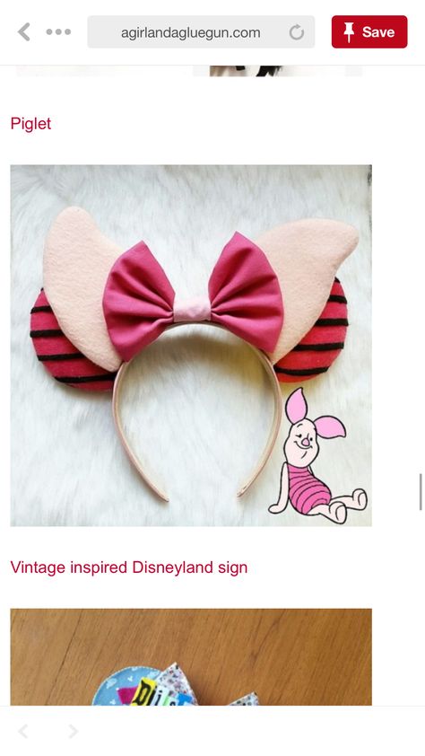 Piglet Mickey Ears, Piglet Disney Ears, Piglet Ears, Disneyland Sign, Piglet Disney, Mickey Mouse Ears Headband, Disney Mickey Ears, Winnie The Pooh And Friends, Pooh And Friends