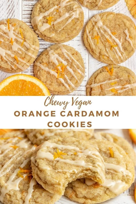 Cardamom Sugar Cookies, Cardamom Cookies, Vegan Easter Recipes, Orange Cardamom, Vegan Christmas Cookies, Vegan Sugar Cookies, Fresh Orange Juice, Vegan Baking Recipes, Vegan Cookies Recipes