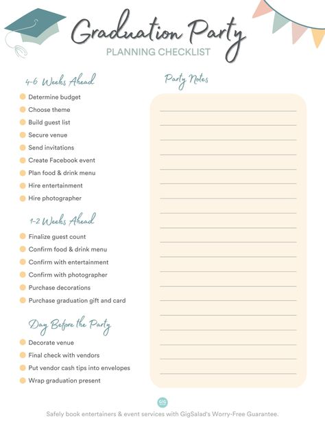 How to Plan a Graduation Party Your Grad Will Never Forget Graduation Party Planning Checklist, Grad Party Favors, Graduation Party Planning, Fire Dancer, Some Beautiful Pictures, Printable Checklist, Kindergarten First Day, Facebook Event, Cap And Gown