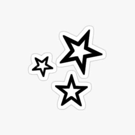 Stickers Ideas Black And White, Stars Stickers Printable, Star Stickers Aesthetic, Star Stickers Printable, White Stickers Aesthetic, Aesthetic Stickers Black, Y2k Stickers Aesthetic, Stiker Aestetic, Printable Stickers Aesthetic