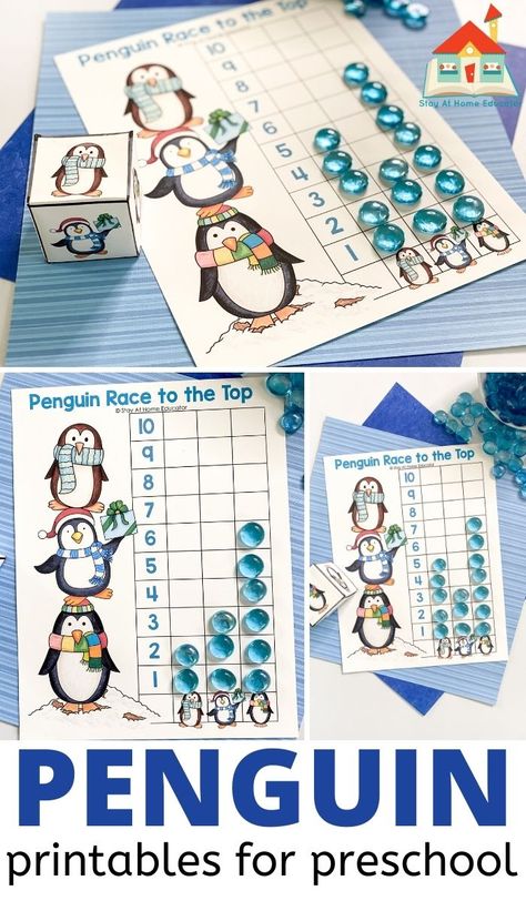 Penguin Learning Activities Preschool, Preschool Artic Animals Activities, Snowflake Preschool Activities, Artic Animal Lessons For Preschool, Animals In Winter Preschool Activities, Preschool Winter Math Activities, Penguin Activities For Preschool, Preschool Graphing, Winter Animals Preschool Activities