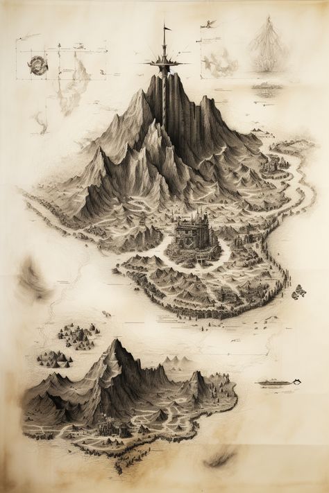 My CARTOGRAPHY series offers a collection of detailed maps of unique lands by master artisan mapmakers and explorers. Created by Vellectrum using Midjourney. Mapmaking Cartography Art, Cartography Art, Map Drawing, Artsy Photography, Rpg Map, Detailed Map, Fantasy Inspiration, Concept Art, Illustration Art