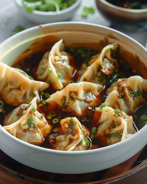 Sichuan Spicy Dumplings Spicy Dumplings, Soup Recipes Easy, Dessert Pasta, Dumpling Soup, Brunch Desserts, Dumplings For Soup, Dumplings Recipe, Easy Soup, Dumpling Recipe