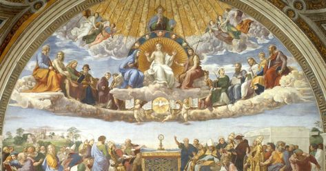 The feast of Corpus Christi (Body of Christ) celebrates the real presence of Jesus in the Eucharist, His Body, Blood, Soul, and Divinity. Vatican Art, Raphael Sanzio, Corpus Domini, Holy Eucharist, Spiritual Artwork, Vatican Museums, Divine Mercy, Jesus Christus, Eucharist