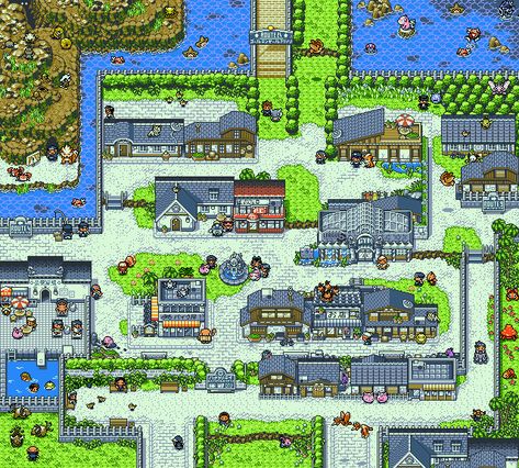 PkmnEdelweiss on Twitter: "Cerulean City for #KantoRedrawn… " Pokemon City, Pokemon Maps, Retro Pokemon, Pokemon Towns, Pokemon Dungeon, Pokemon Project, Pixel Art Pokemon, Art Pokemon, Pixel Art Tutorial