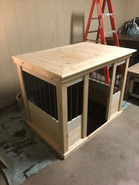 Custom dog kennel Handmade dog crate any size Custom Built Dog Kennels, Wooden Dog Crate Plans, Handmade Dog Kennel, Dog Kennel Plans, Kennel Plans, Dog Kennel Ideas, Kennel Diy, Building A Dog Kennel, Custom Dog Kennel