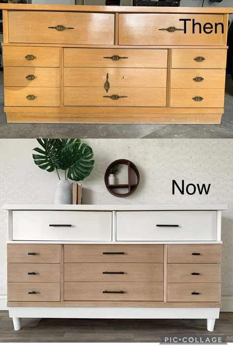 Vintage Dresser Flip, Renovated Furniture Before After, Furtinure Flip, Refurbished Dresser Before And After, Dresser Before And After, Furniture Flipping Ideas Inspiration, Flipped Furniture Before After, Furniture Flips Before After, Flipping Furniture Before After