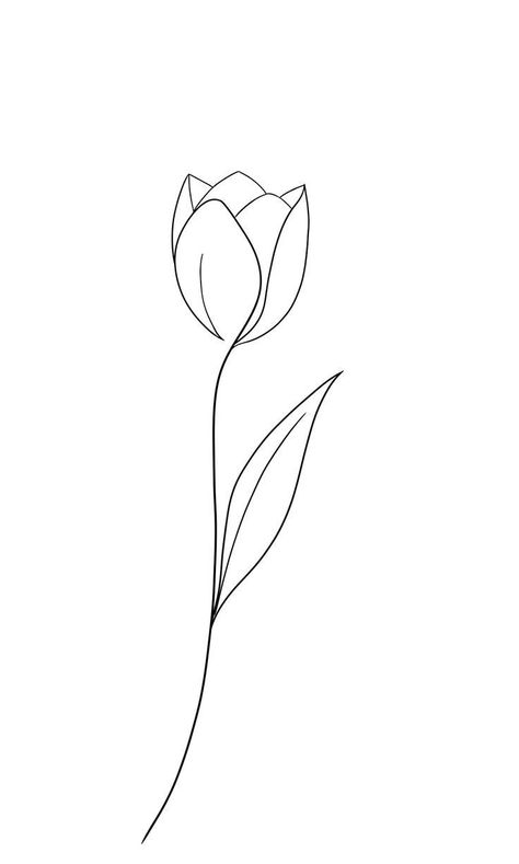 Tulip Line Drawing, Tulip Line Art, Tulip Drawing, Tulip Tattoo, Laser Removal, Tattoo Fails, Pola Sulam, Best Tattoo Designs, Tattoo Outline