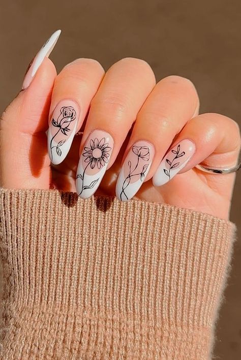 Fine Line Nail Designs, January Nail Inspo Almond, Aries Nail Art, Fine Line Nails, Fine Line Nail Art, Aries Nail Designs, Horoscope Nails, Spiritual Nail Art, Aries Nails