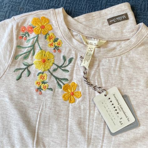 Everything Embroidered Tee T-Shirt Matilda Jane Nwt New With Tags Women’s Size Small Dream Chasers Collection Beautiful Floral Embroidery Heathered Knit March 2021 Matilda Jane Lookbook Included With Purchase Any Questions? Ask Below. I Am A Retired Trunk Keeper And Have More Matilda Jane, Good Hart And Other Brands In My Closet Shop My Closet For Opportunities To Bundle And Save! Thank You For Looking! Embroider T Shirt Diy, Womens Embroidered Shirts, Embroidery Shirts For Women, Dream Chasers, Embroidery Shirts, Applique Tee, Teacher Clothes, Embroidery Tshirt, Amazing Clothes