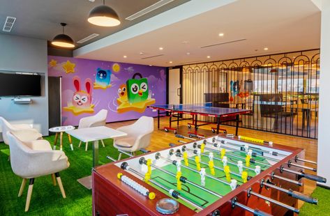 Tokopedia Offices - Noida Gaming Lounge, Collaboration Area, Agency Office, Office Company, Recreational Area, Billiards Table, Rec Center, Call Centre, Industrial Office Design