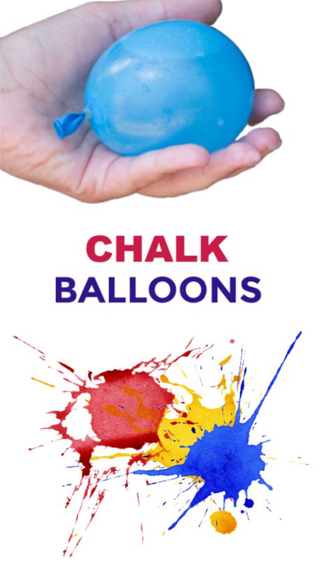 Chalk Balloons, Sidewalk Paint Recipe, Kid Experiments At Home, Experiments For Kids Easy, Paint Balloons, Splat Art, Chalk Activities, Make Chalk Paint, Bday Stuff