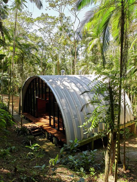 Gallery - ARCA / Atelier Marko Brajovic - 7 Brazilian Rainforest, Quonset Homes, Quonset Hut Homes, Arched Cabin, Quonset Hut, Arch House, Building A Shed, Earthship, Metal Building Homes