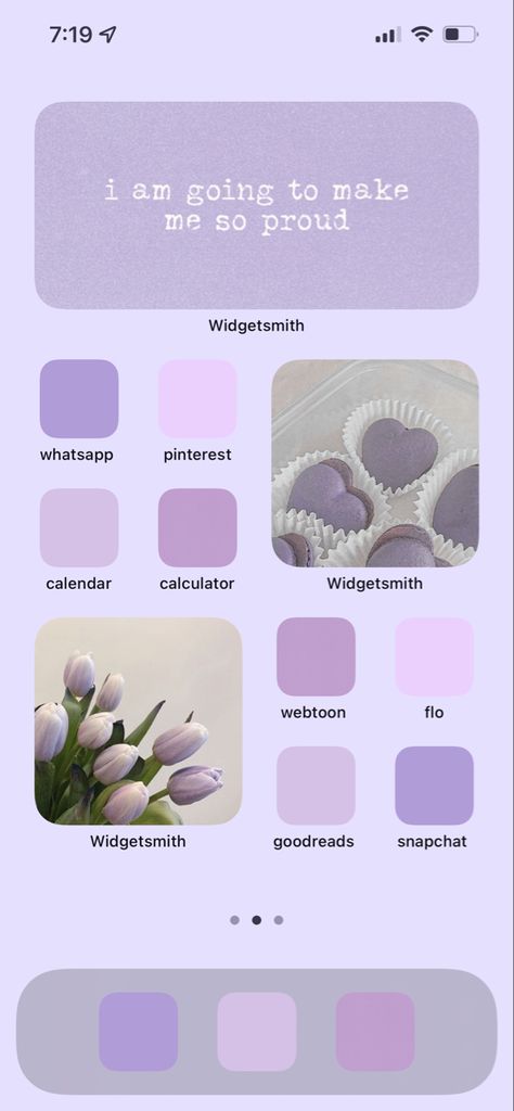 Purple Aesthetic Theme Iphone, Aesthetic Iphone Theme Ideas Purple, Purple Aesthetic Iphone Layout, Ios Purple Wallpaper, Lavender Homescreen Layout, Pastel Purple Phone Theme, Cute Phone Themes Purple, Homescreen Layout Iphone Purple, Purple Aesthetic Homescreen Wallpaper