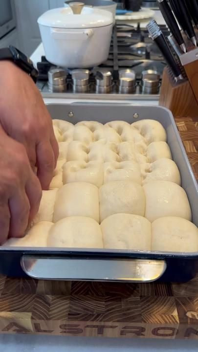 Little Cajun House Recipes, Focaccia Bread With Dinner Rolls, Rhodes Rolls Breakfast Recipes, Rhodes Rolls Deep Dish Pizza, Rhodes Dinner Roll Pizza, Rhodes Rolls Pizza Recipes, Rhodes Frozen Rolls Recipes, Rhodes Rolls Pizza Crust, Rhodes Pizza Dough Recipes