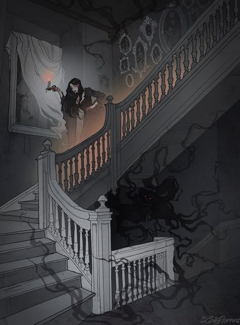 Haunted House Drawing, Abigail Larson, Gothic Artwork, Vampire Art, Gothic Aesthetic, Gothic Horror, Witch Art, Arte Fantasy, Gothic Art