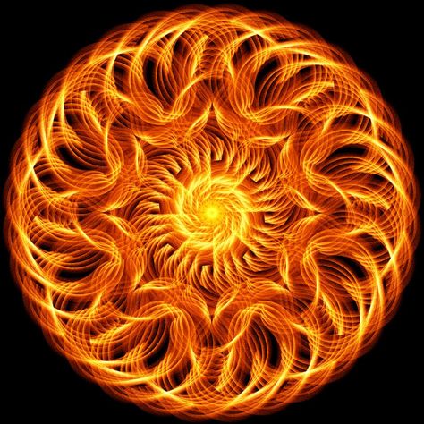 Enciende tu vida. Busca aquellos que encienden tus llamas... ॐ  Rumi Fire Mandala, Kaleidoscopes, Hindu Mythology, Fractal Art, Rumi, Ceramic Painting, Repeating Patterns, 3d Art, Mantra