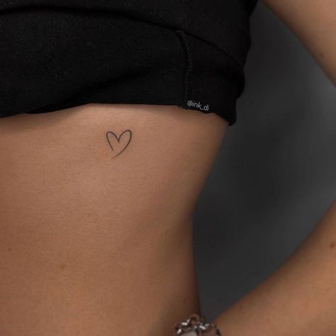 Little Heart Tattoos, Small Rib Tattoos, Simple Heart Tattoos, Rib Tattoos For Women, Tiny Heart Tattoos, Small Heart Tattoos, Petite Tattoos, Small Hand Tattoos, Classy Tattoos