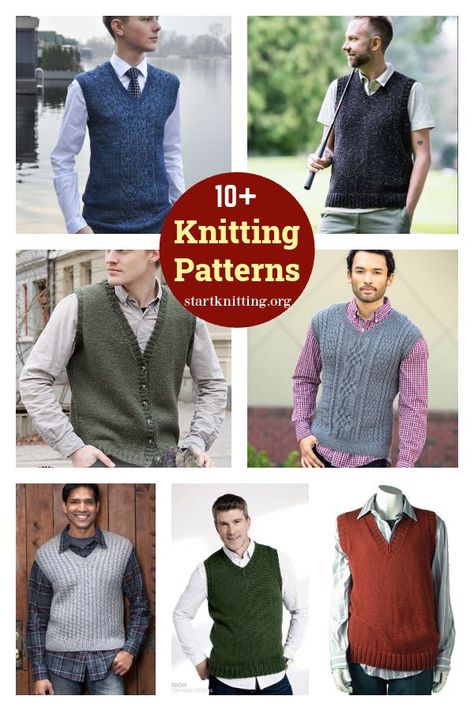 10+ Men's Vest Knitting Patterns Vest Knitting Patterns, Mens Vest Pattern, Vest Knitting, Knit Vest Pattern Free, Vest Pattern Free, Knit Vest Pattern, Knit Men, Knitted Vest, How To Start Knitting