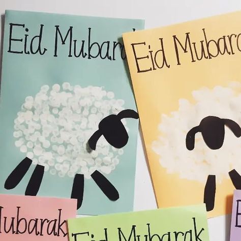 Eid Ul Azha Cards Handmade For Kids, Eid Ul Adha Cards Handmade, Diy Birthday Scrapbook, Eid Ul Adha Crafts, Eid Activities, Painting Mediums, Eyfs Classroom, Pre Primary, Eid Card