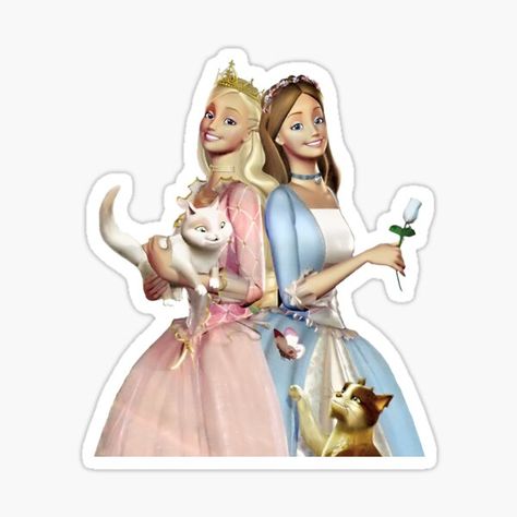 r Barbie Princess And The Pauper, Barbie Stickers, The Princess And The Pauper, Princess And The Pauper, Princess Sticker, Tree Stickers, Disney Sticker, Music Stickers, Barbie Birthday