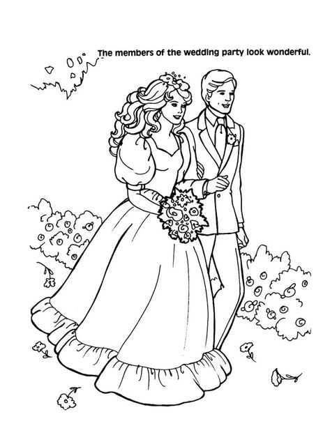 50s Style Wedding, Sofia Ferreira, Wedding Coloring Pages, Free Kids Coloring Pages, Barbie Coloring, Barbie Coloring Pages, Barbie Wedding, Activity Pages, Coloring Activity