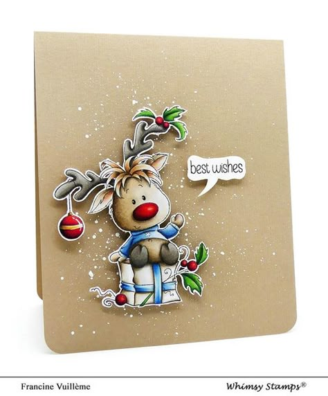 Christmas Card Inspiration, Homemade Christmas Cards, Whimsy Stamps, Christmas Card Crafts, Paper Creations, Christmas Cards To Make, Christmas Drawing, Christmas Card Design, Winter Cards