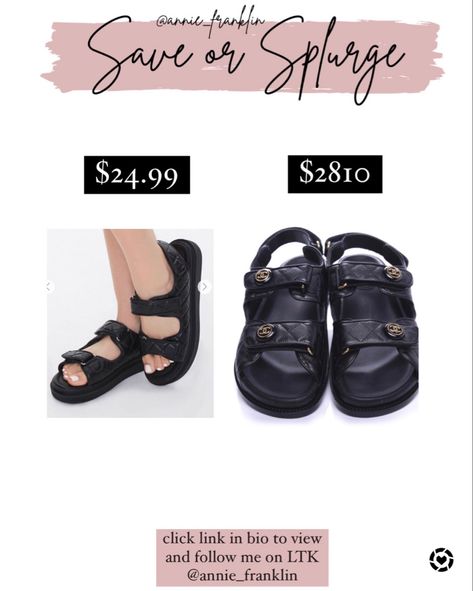 Chanel sandal, Forever21 sandal, black quilted sandal, chunky dad sandal Chanel Dad Sandals, Save Or Splurge, Cream Outfit, Dad Sandals, Chanel Sandals, Chunky Sandals, Silver Sandals, Miu Miu Ballet Flats, Platform Sandals