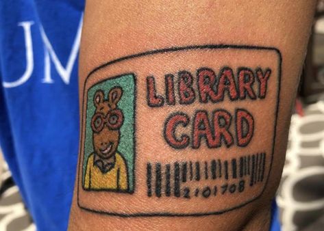 Library Card Tattoo, Arthur Library Card, Fable Stories, Nostalgic 90s, Card Tattoo, Tattoo Flash Art, Library Card, Flash Art, Tattoo Flash