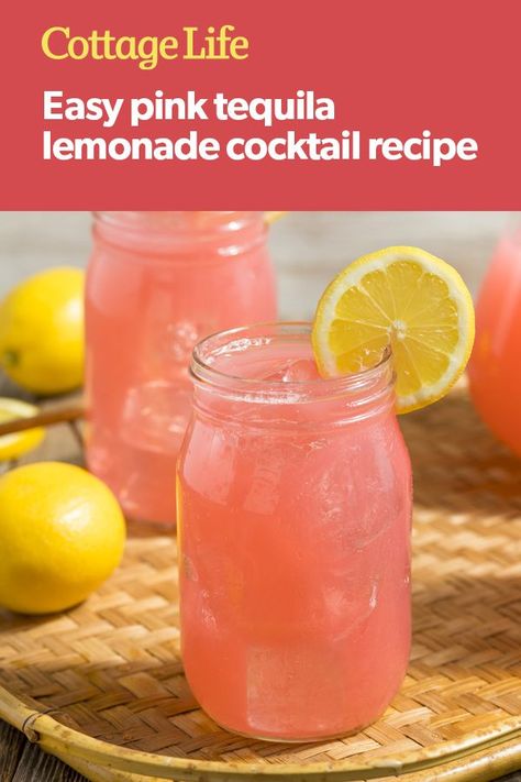 Try this pink tequila lemonade recipe for your next party If you’re feeling fancy, garnish with a cocktail cherry or raspberries and a lemon slice. Makes 8 servings. 8 lemons 1 cup granulated sugar 1 1/2 cups raspberries (fresh or frozen) 3 cups ice cubes 1 1/2 cups tequila Pink Lemonade Tequila Drink, Tequila Lemonade, Raspberry Margarita Recipe, Rasberry Lemonade, Pink Tequila, Pink Lemonade Margarita, Tequila And Lemonade, Lemonade Margarita, Lemonade Cocktail Recipe