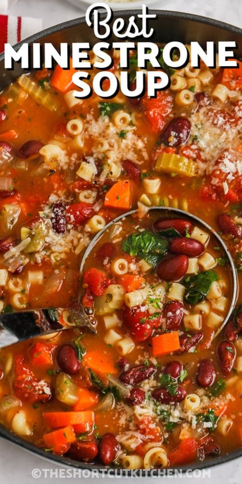 Soup Recipes Cauliflower, Ministroni Soup Recipe, Best Minestrone Soup, Best Minestrone Soup Recipe, Vegetarian Minestrone, Vegetarian Minestrone Soup, Minestrone Soup Easy, Recipes Cauliflower, Minestrone Soup Recipe