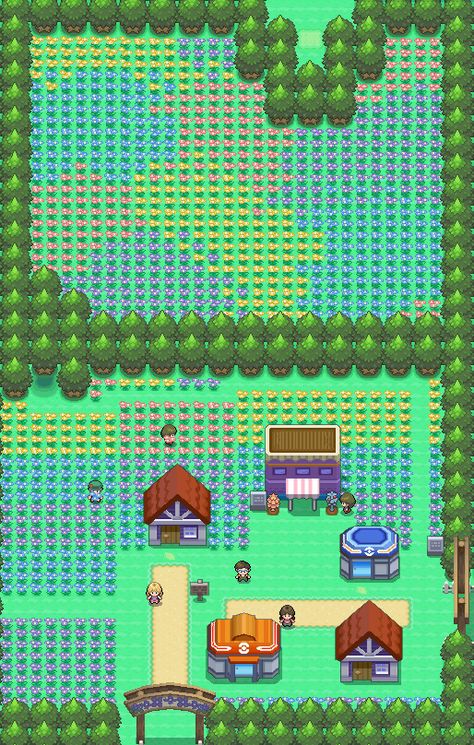 Accessories Pokemon Platinum Wallpaper, Floral Pathway, Pokemon Towns, Pokemon Locations, Pokémon Games, 2000 Nostalgia, Pokemon Aesthetic, Easy Pokemon, Pokémon Team