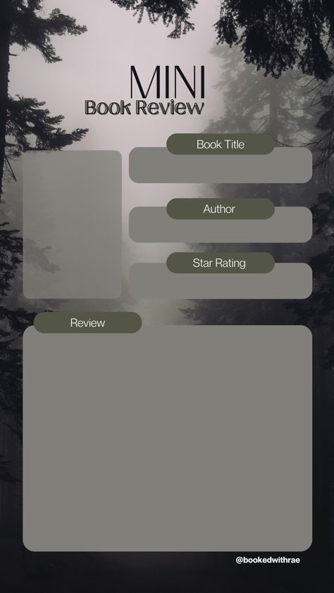 Mini Book Review Template Instagram, Mini Review Template, Books Reviews Template, Bookish Instagram Posts, Instagram Book Template, Bookstagram Review Template, Reading Review Template, Instagram Story Book Review, Meet The Bookstagrammer Template