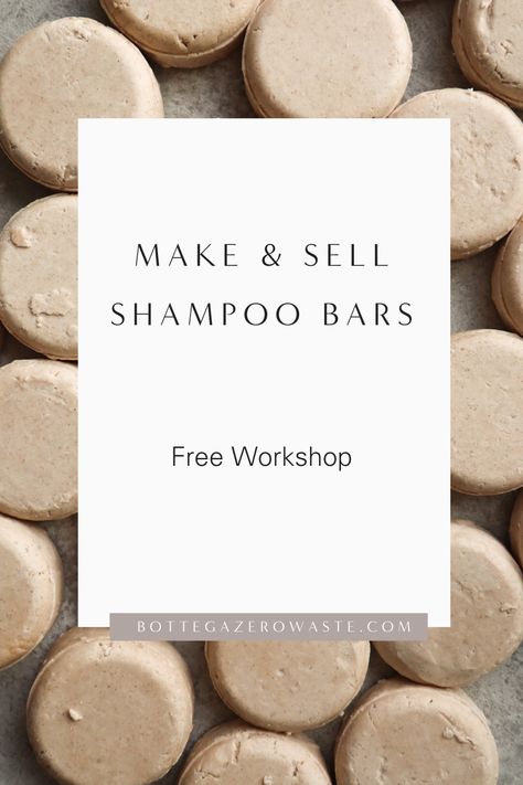 Free shampoo bar making workshop | DIY Gifts | Bottega Zero Waste Home Made Shampoo Bars, Shampoo Bars Recipe, How To Make Shampoo Bars, Shampoo Bars Diy Recipes, Diy Shampoo Bars, Conditioner Bar Recipe, Diy Shampoo Recipe, Diy Shampoo Bar, Homemade Shampoo Bar