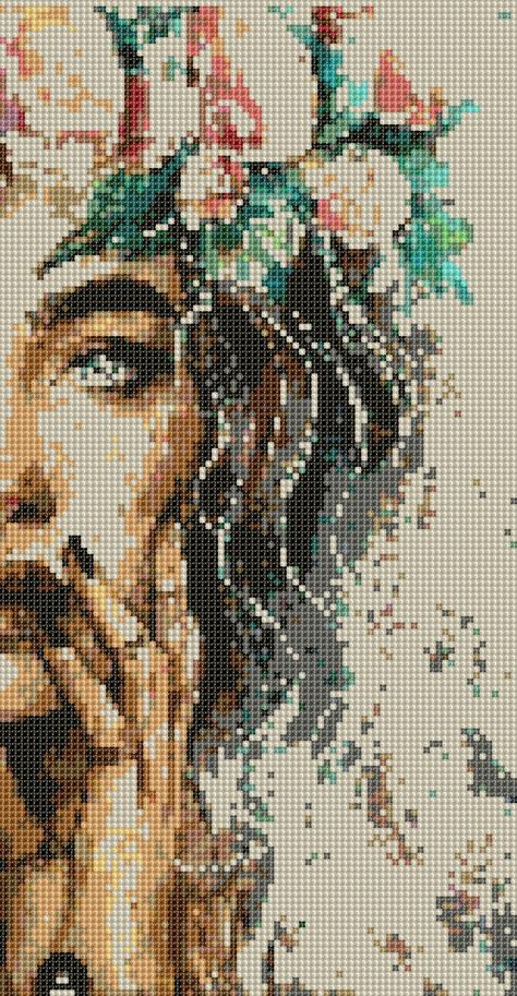 Stitch Portrait, Portrait Cross Stitch, Art Cross Stitch, Intarsia Knitting, Cross Stitch Cross, Stitch Cross Stitch, X Stitch, Cross Stitch Landscape, Animal Sewing Patterns