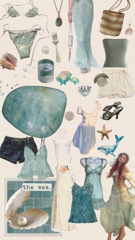 #mermaidcore #aquamarine #outfitinspo #crystal Siren Core Clothes, Aquamarine Aesthetic Outfit, Aquamarine Inspired Outfits, Aquamarine Outfit Aesthetic, Aquamarine Clothes, Oceancore Aesthetic Outfits, Crystal Girl Outfit, Mermaidcore Decor, Aquamarine Outfit